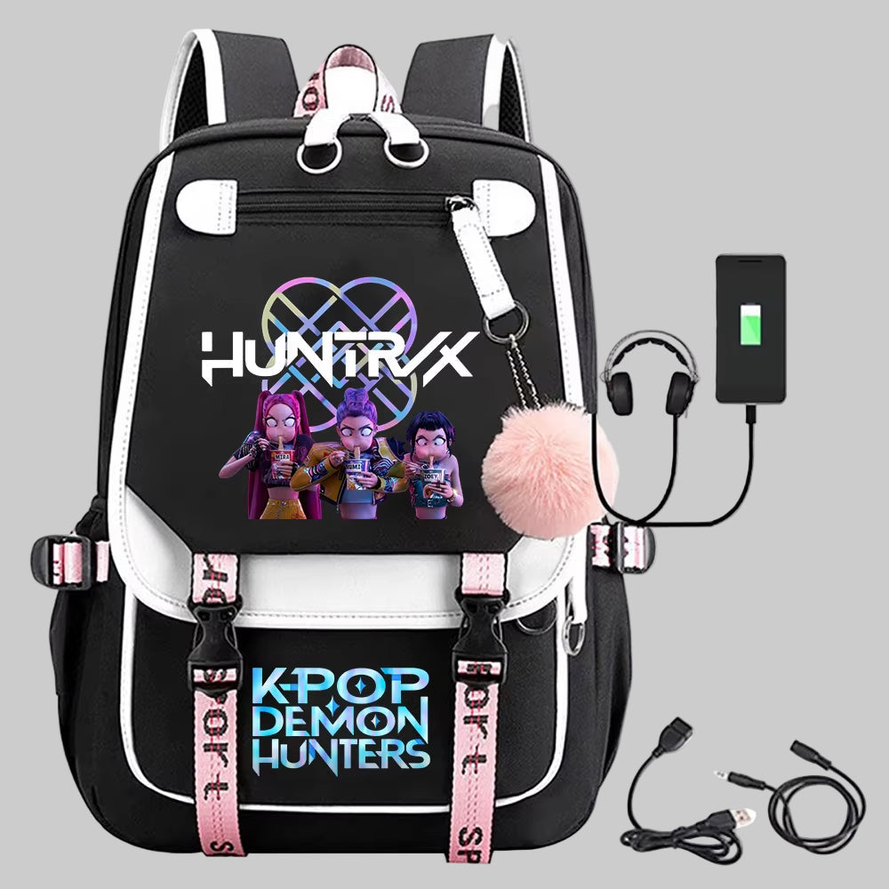 Demon Hunters K-pop ryggsäck – kawaii school bag animeinspirerad design och plats för allt du behöver till skolan!